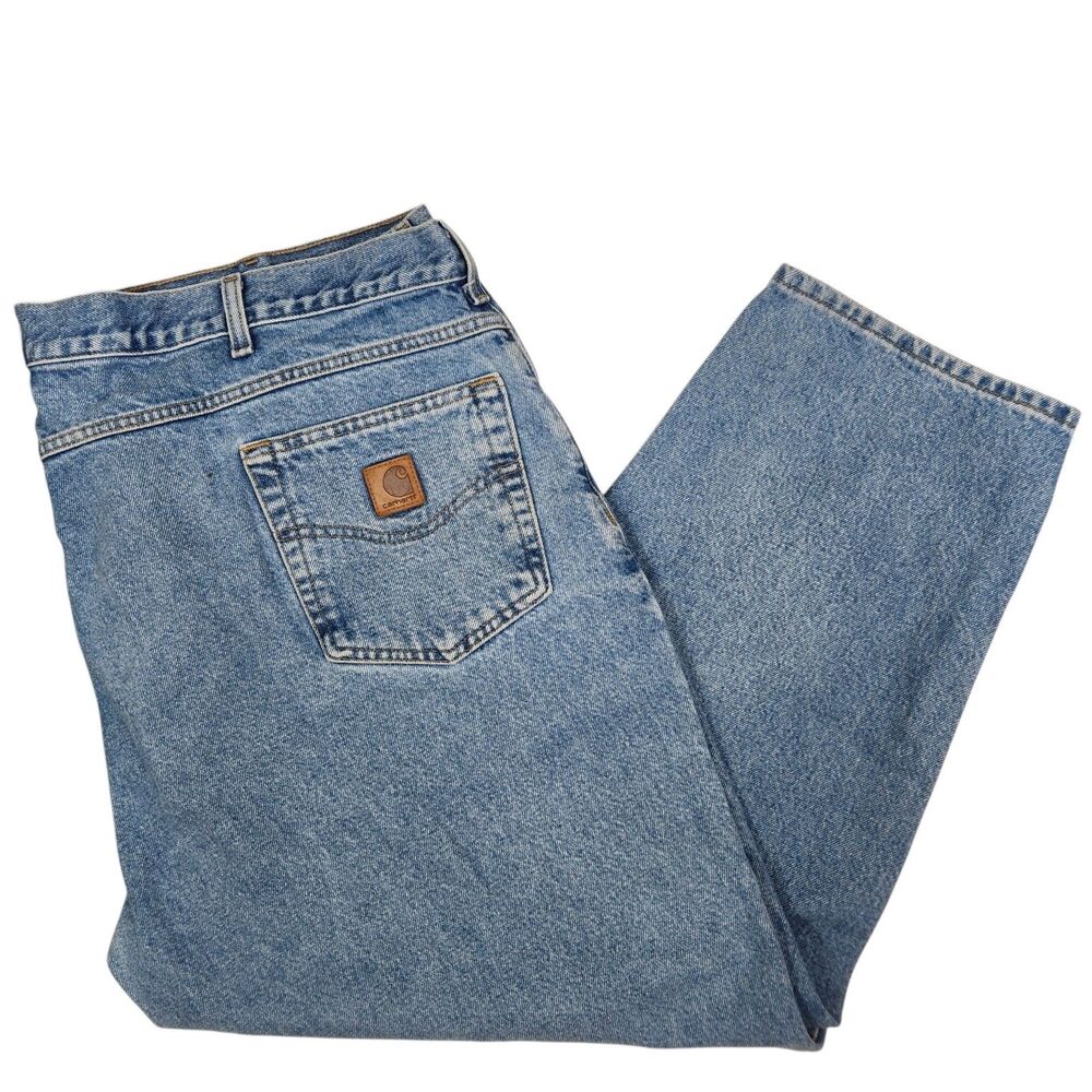 Carhartt Mens 5 Pocket Style Medium Wash Denim Blue Jeans 46x28